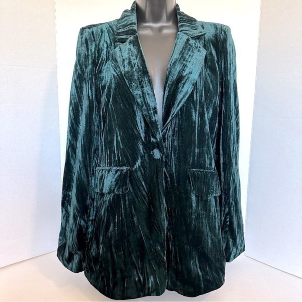 Anthropologie X Autres Filles Women's Velvet Jacket in emerald green small 4/6